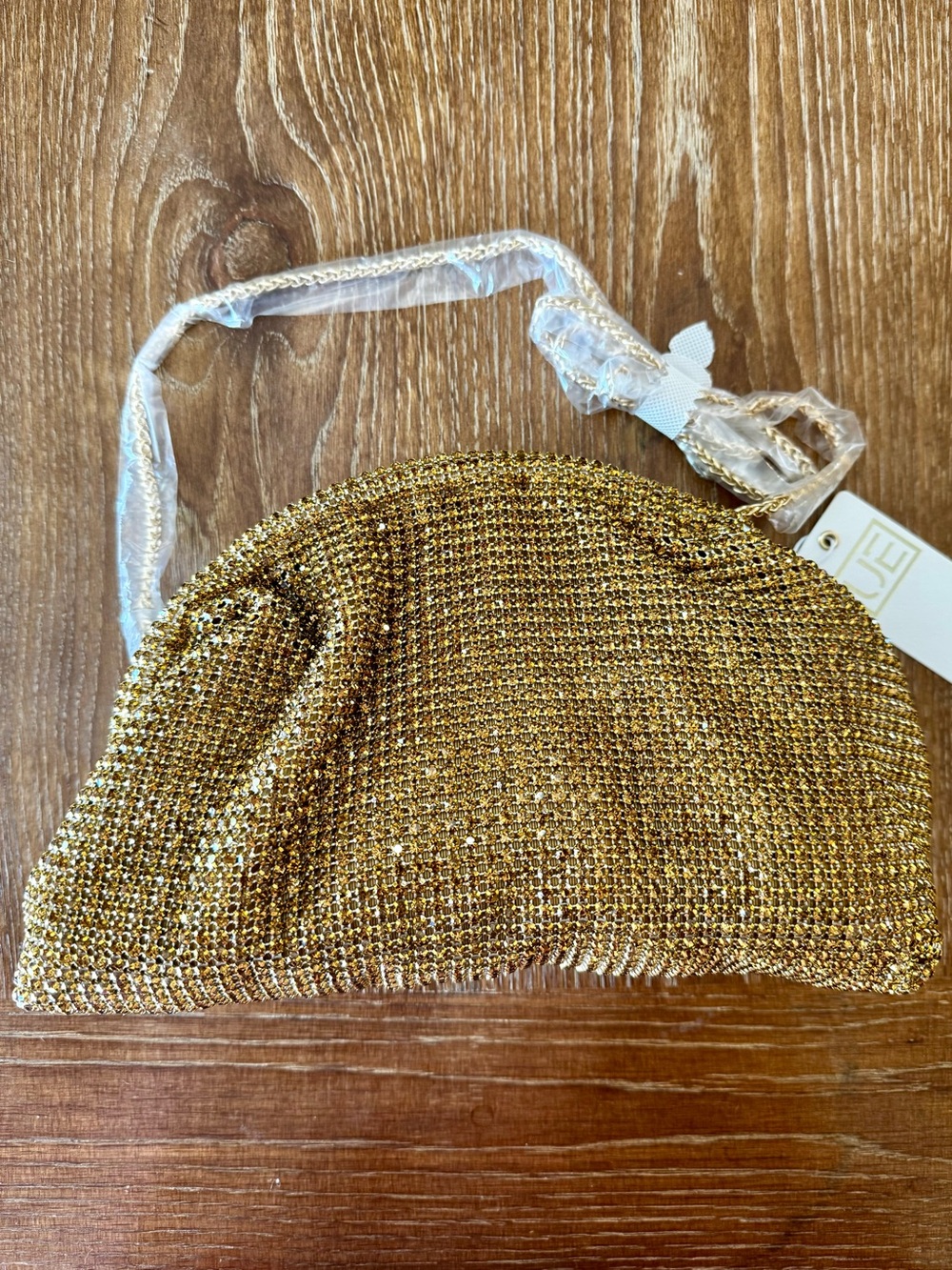 NWT Urban Expressions Mariah gold crystal evening bag - Picture 2 of 12